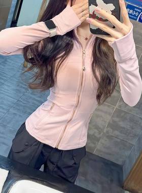 luqi lulu瑜伽服女2025新款秋冬普拉提训练服definc上衣磨毛外套