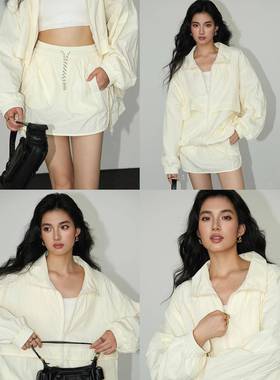 NEVA HU 黑色工装夹克外套女2025秋季新款宽松外套防风休闲上衣