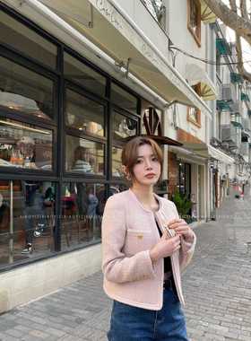 CEALINE 春秋限量新款灰粉色高级感小香风外套女 覆古经典外套