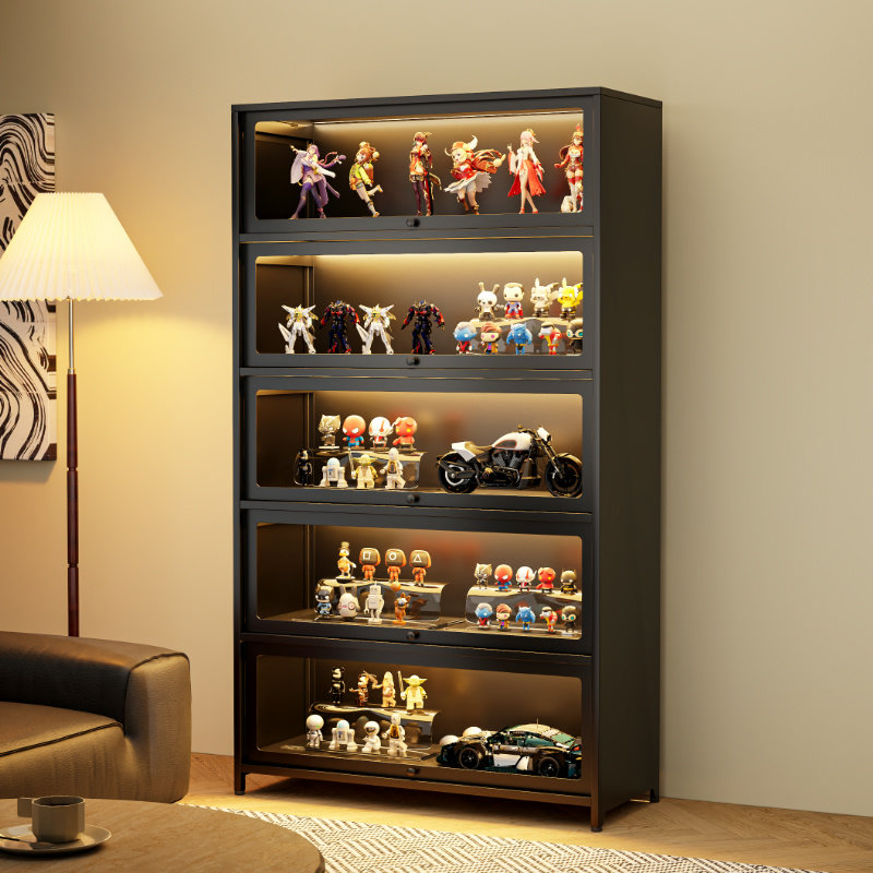 钢制书柜落地靠墙手办展示柜带门玻璃儿童书架家用储物柜铁皮柜子,智能设备,其他智能配件,淘宝优惠券,粉丝福利购,淘宝优惠卷