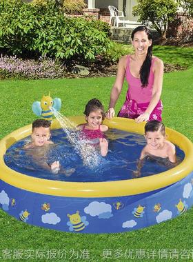 57326 儿童顶圈充气游泳池喷水水池戏水池圆形泳池
