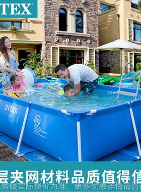 正品28270长方形管架游泳池 家庭游泳池 金属支架鱼池