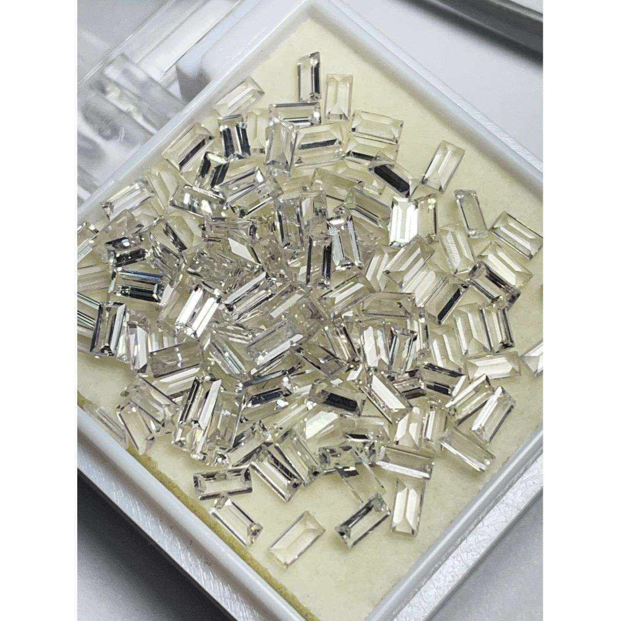 天然白蓝宝天然白刚玉2*4长方形平线尖底刻面首饰配石