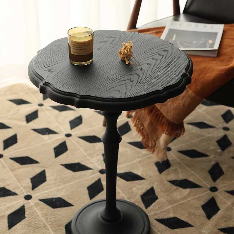 实木圆形小茶几复古小户型角几休闲中古花边法式沙发旁边几咖啡桌,电子元器件市场,其它元器件,淘宝优惠券,粉丝福利购,淘宝优惠卷