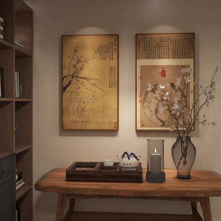 米亦堂x双清图 恽寿平新中式梅花国画茶室餐厅客厅书房玄关挂画