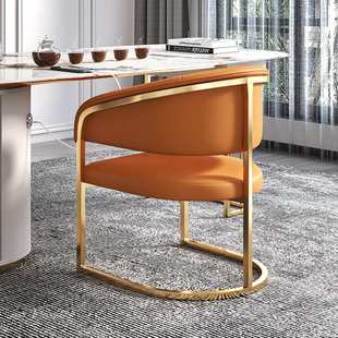 轻奢茶椅主人位现代简约办公室阳台书房靠背餐椅单人休闲化妆椅子