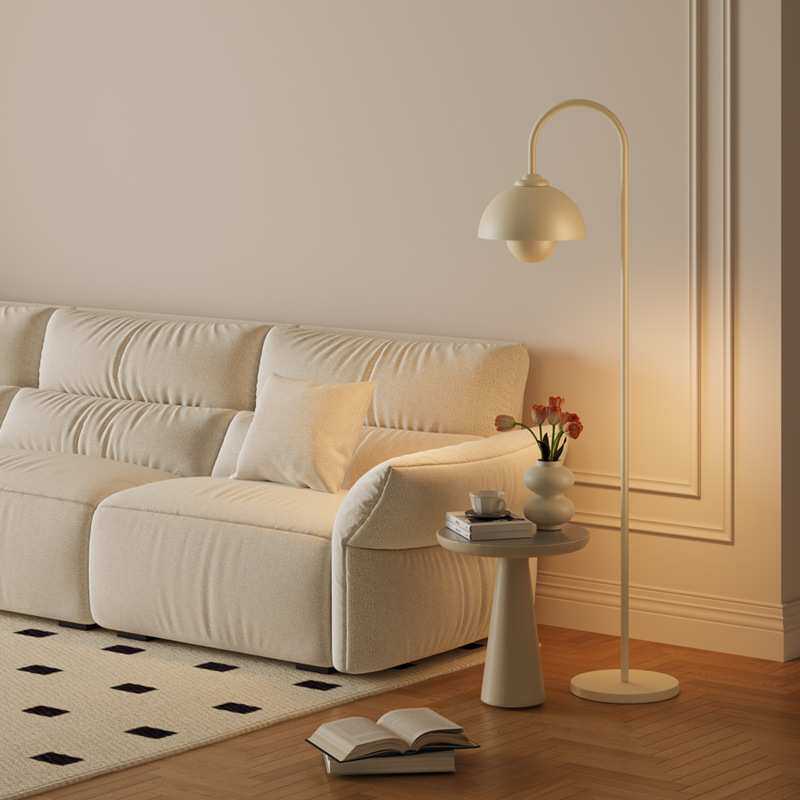 客厅落地灯简约现代大气新款卧室床头柜一体台灯奶油风北欧落地灯