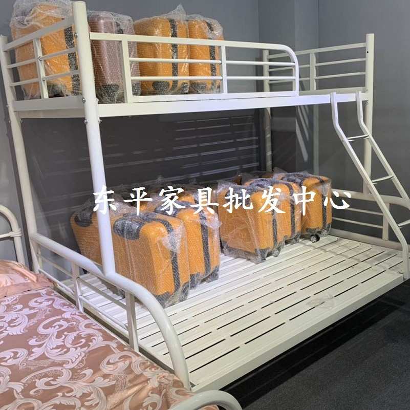 加厚全钢铁字母双层高低床 员工学生上下床高低铺