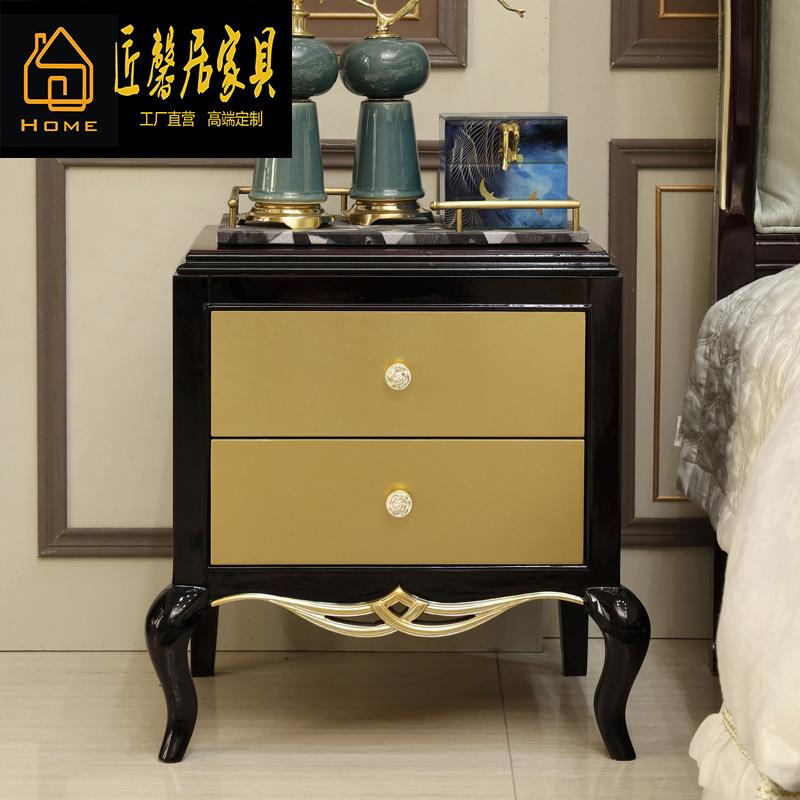 欧式床头柜法式新古典桦木床头柜简约欧式床头柜别墅卧室家具