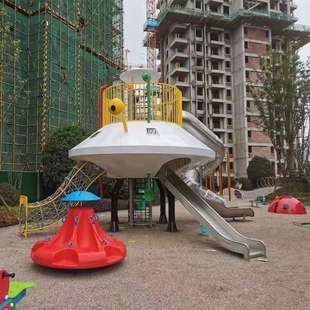 户外不锈钢滑梯造型设计商场景区儿童螺旋滑桶 平板滑梯游乐设施