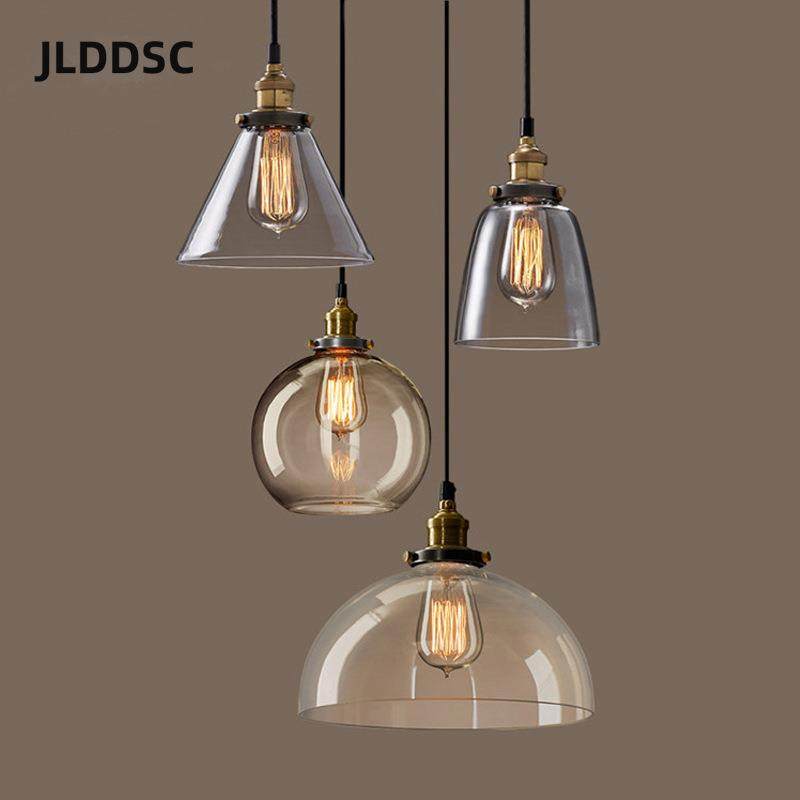 北欧玻璃吊灯 复古餐厅卧室工业风吧台侘寂风小红书床头小吊灯