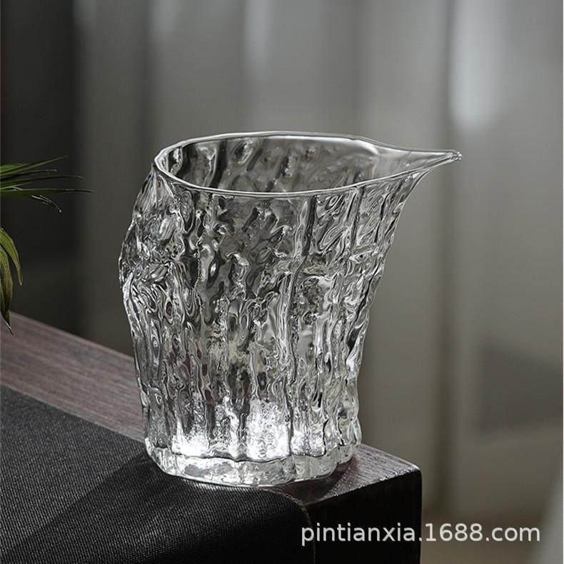 日式公道杯耐热玻璃锤纹加厚分茶器茶海长嘴公杯家用功夫茶具