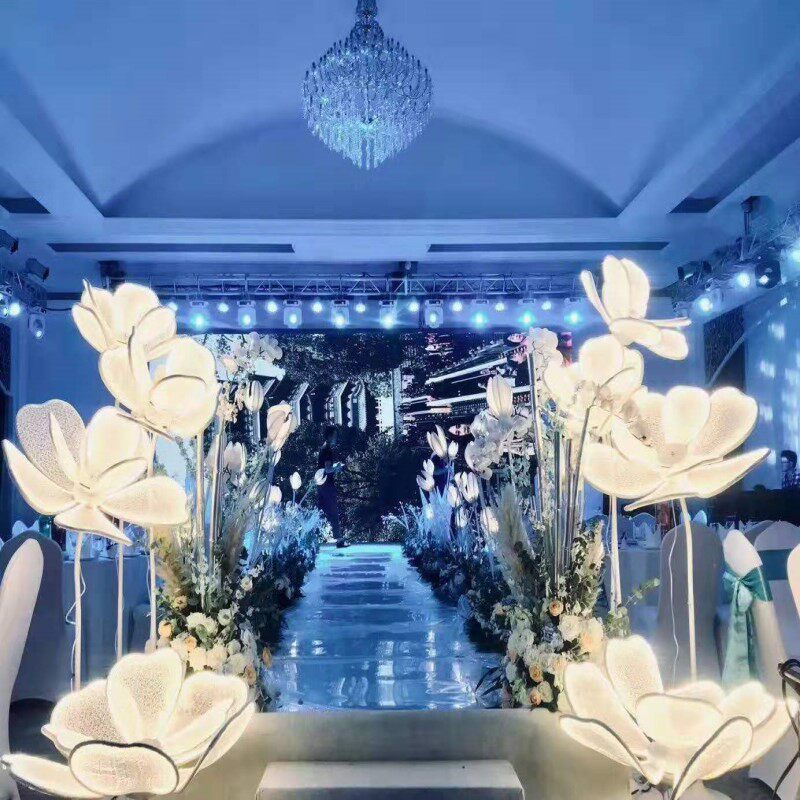 婚庆引灯婚庆蜡烛灯道具引牡丹瓣烛台发光引