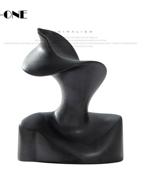 zon 现代黑白抽象艺术品像工艺品书房橱柜子内装饰