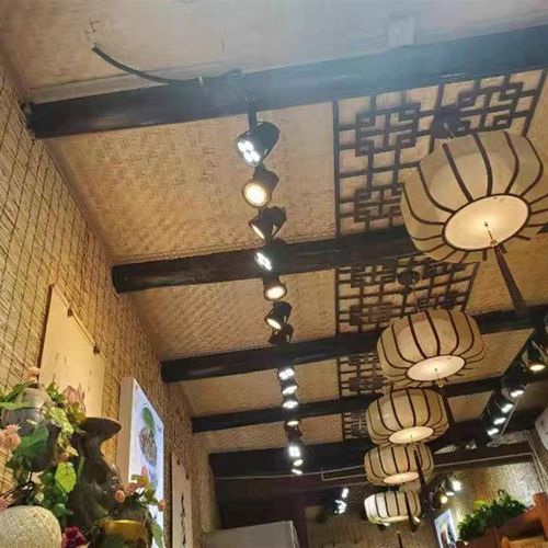 竹席装饰吊顶席子老式草席复古碳化凉席墙背景民宿园林
