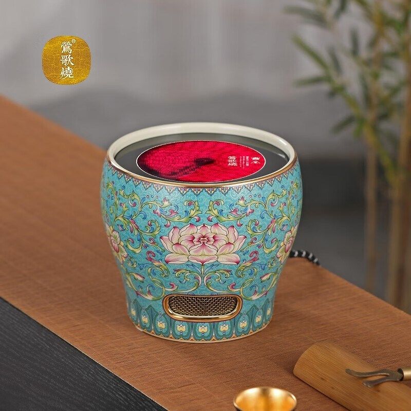 莺歌烧新品电陶炉光波炉台式小型烧水器珐琅彩风炉煮茶器茶炉