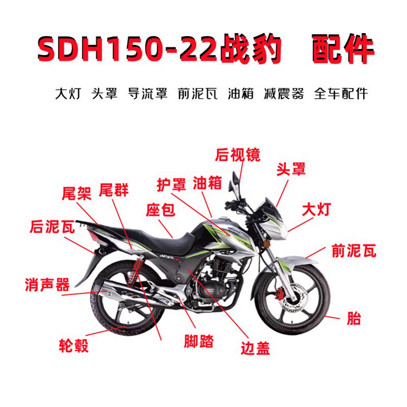 新大洲战豹大灯头罩导流罩前泥瓦油箱减器车