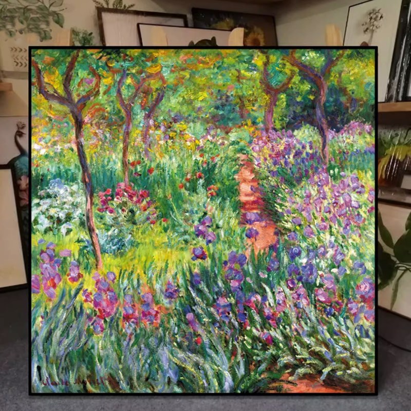 梵欧式客厅沙发背景墙挂画现代装饰画莫奈玄关油画名画