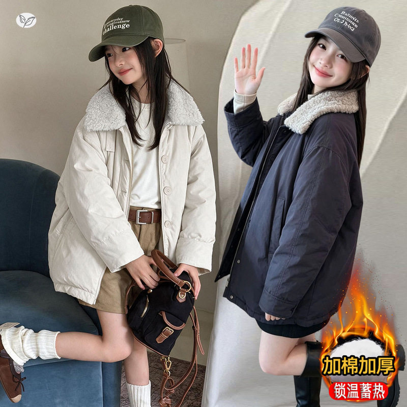 女童冬季冬款棉衣派克服加棉韩版外套女大童休闲棉衣外套外穿韩范