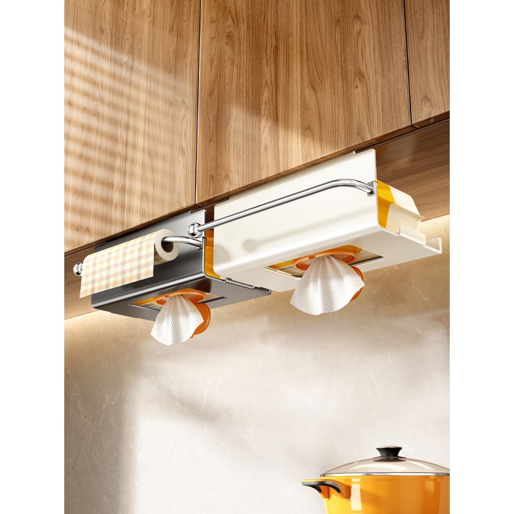 厨房湿巾收纳盒纸巾架子吊柜倒挂抽纸盒收纳抹布纸挂架橱柜卷纸架,收纳整理,纸巾架,淘宝优惠券,粉丝福利购,淘宝优惠卷