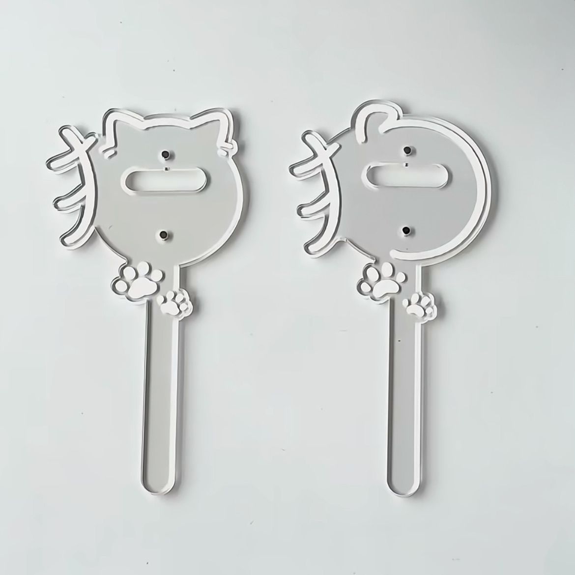 新款自制猫猫狗狗亚克力吧唧打卡棒58mm创意谷美i猫耳ns拍照