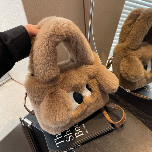 可爱卡通毛绒包包女2025新款秋冬