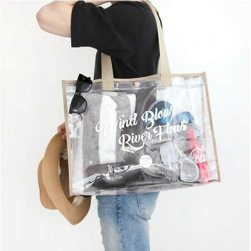 包防水大容量女手提放衣服的袋子浴室沐浴洗澡冲凉透明果冻包度