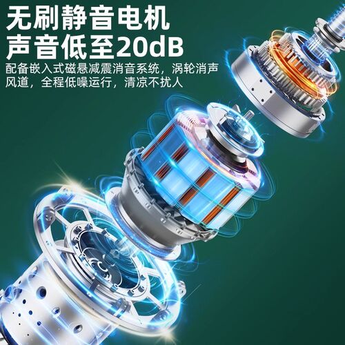 自动摇头车载风扇充电式汽车通风散热降温神器24v12v大货车电风扇