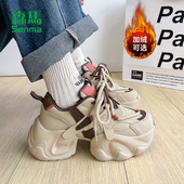 女厚底增高2026秋冬新款 加绒鞋 爆款 森马老爹鞋 时尚 气质冬季 子女款