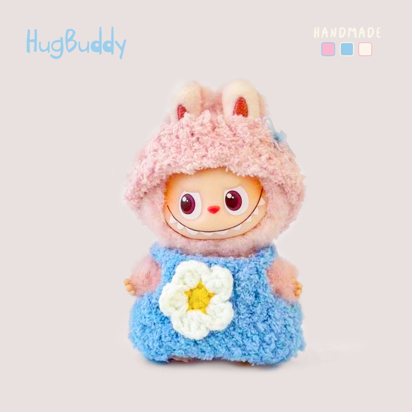 钩织四代拉布布mini衣服心底密码labubu4.0娃衣小鼻嘎原创头套装