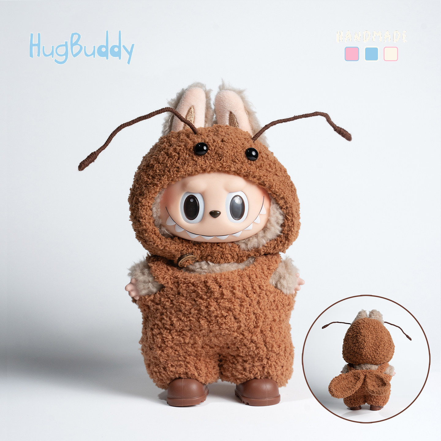 hugbuddy抱抱布迪拉布布labubu娃衣搪胶公仔潮玩手工钩针衣服帽子