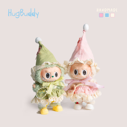 拉布布labubu一二三代适用娃衣魔法师系列设计娃衣搪胶公仔着替潮