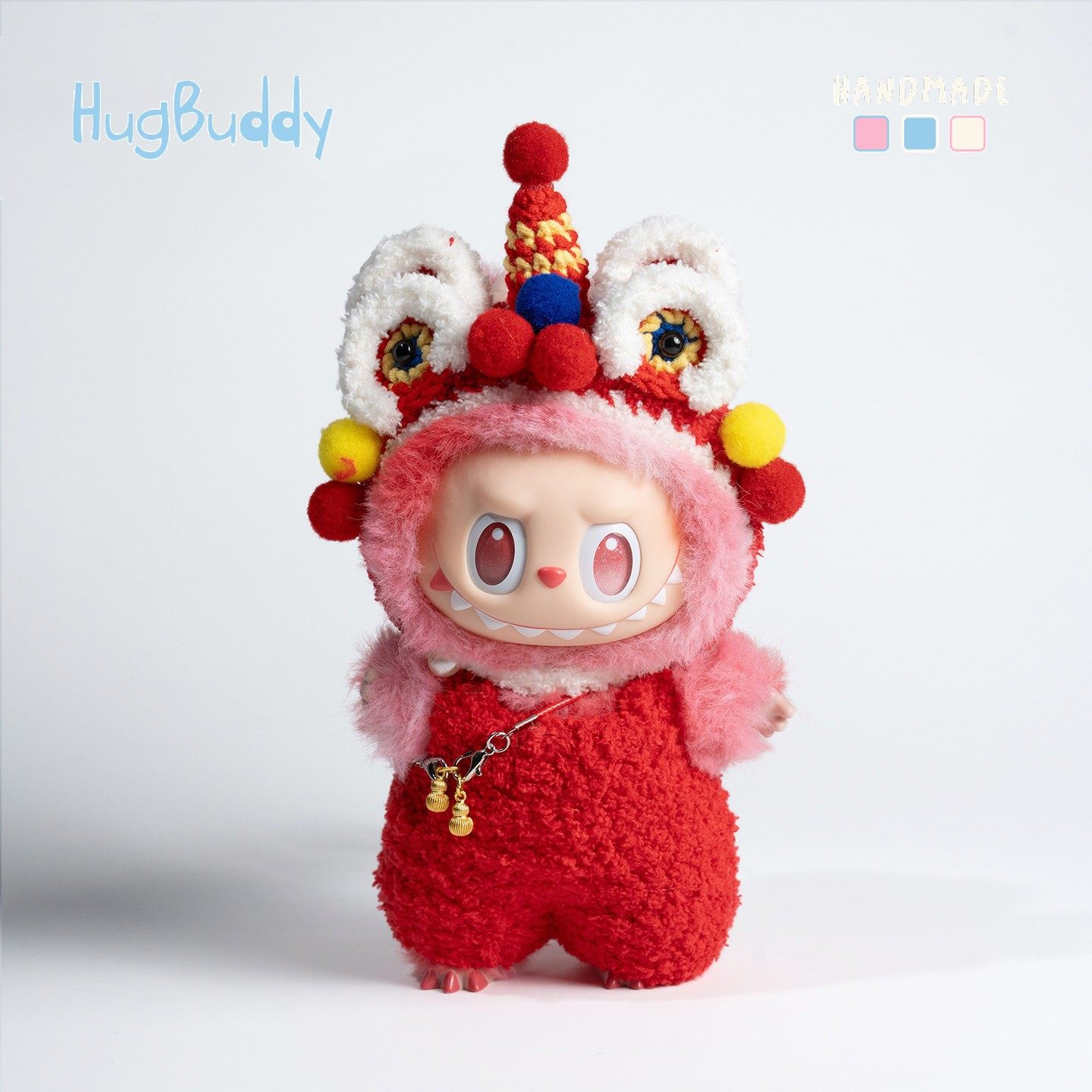 hugbuddy前方高能原创拉布布labubu娃衣搪胶公仔潮玩手工钩针衣服