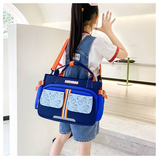 横版补课包小学生20o23新款元气满满补习袋男女多功能手提斜挎书