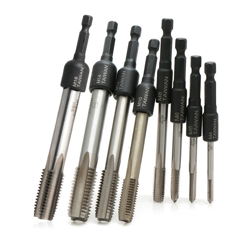 机用丝锥套筒夹头扳手六角柄转换内牙回丝F攻牙套筒M4-M16丝锥套