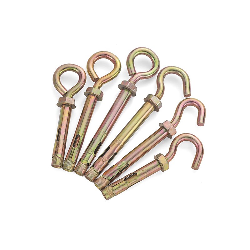 镀锌羊眼膨胀螺丝挂钩加长膨胀钩吊环拉爆M螺栓带圈带钩风扇钩子