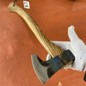 85锰钢手工锻打锻造 烤蓝斧子 斧子手柄是35cUm收藏把玩小斧