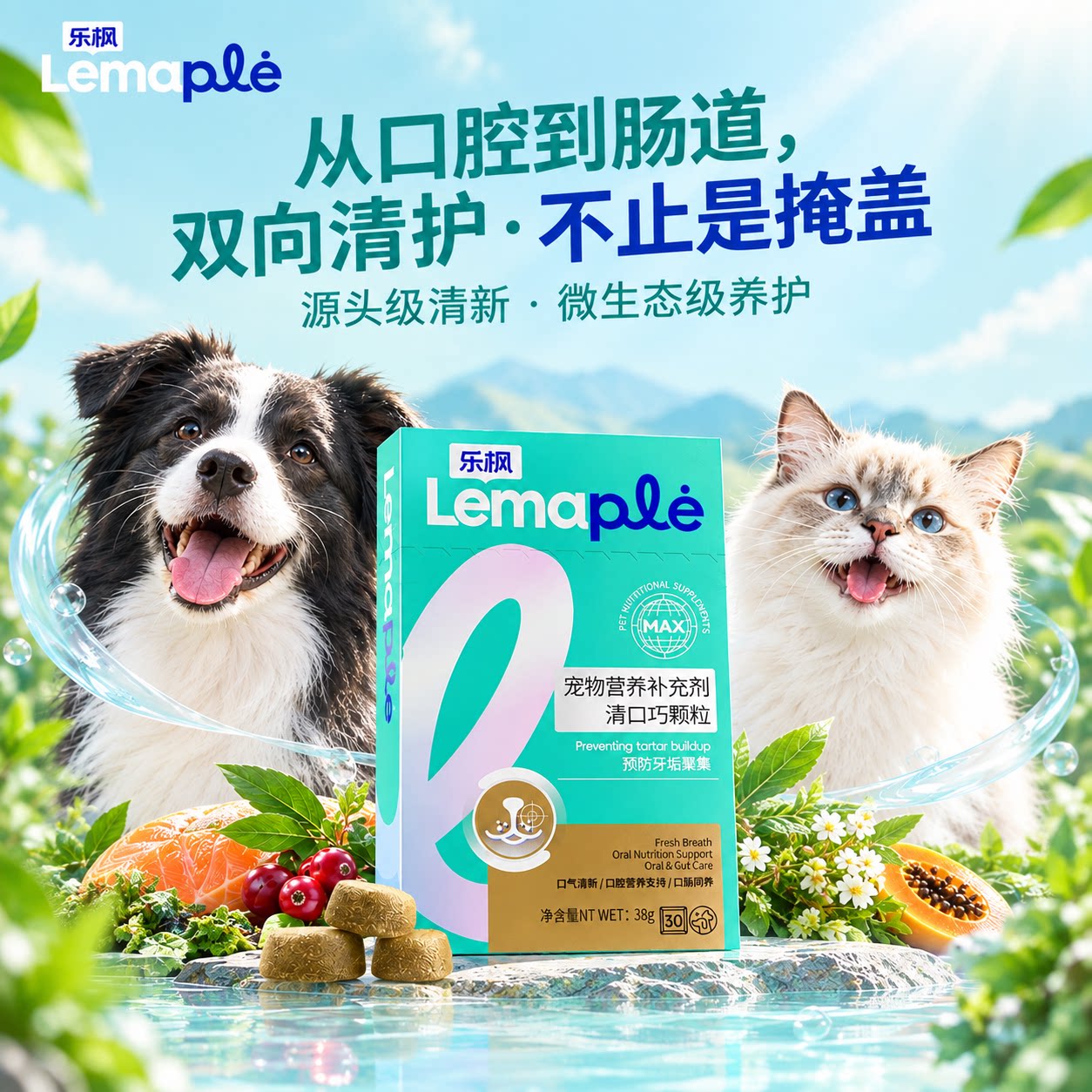 乐枫猫狗通用除口臭洁牙软锭
