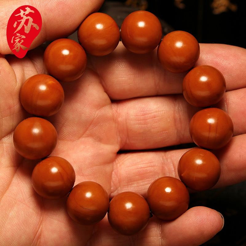 现货橄榄核手串男正圆光珠精品纯手工文玩橄榄核雕橄榄胡圆珠素珠