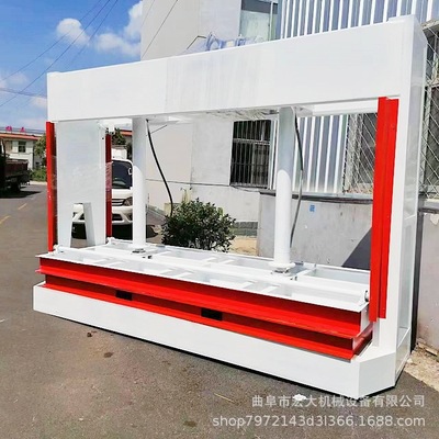 门套液压50吨不锈钢门板复合板冷压机板材定型压平机链条自动送料