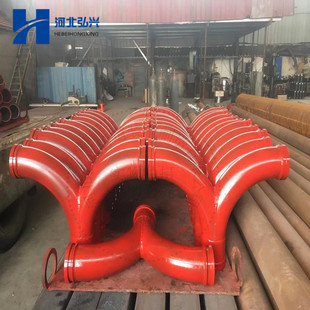 8个厚人字形三通 90三通 通铺耐磨焊三通 R500