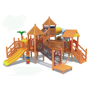 公园造型木质滑梯游乐设备  儿童户外组合滑梯  幼儿园游乐设备