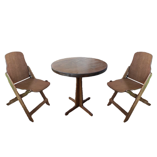 2026复古实木方桌圆桌子折叠靠背椅客厅阳台小户型家用餐桌咖啡桌