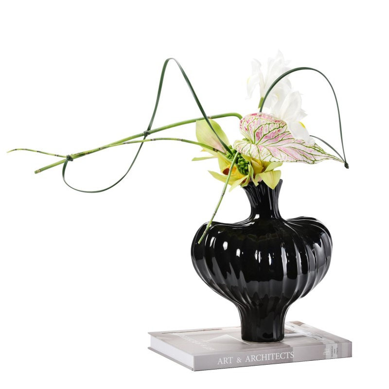 新品现代简约陶瓷玻璃花瓶家居客厅花插器样板间摆件批发花艺客厅