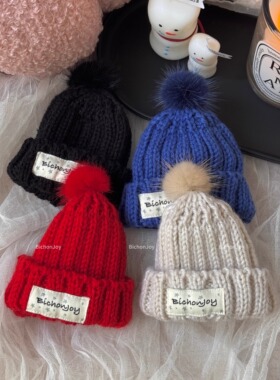 BichonJoy冷帽·潮玩Zsiga1/8BJD娃衣小布小六通穿潮玩四色毛线帽