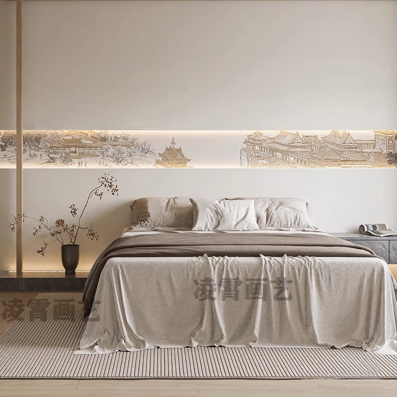 宋式美学墙布宋代壁布画山水壁画