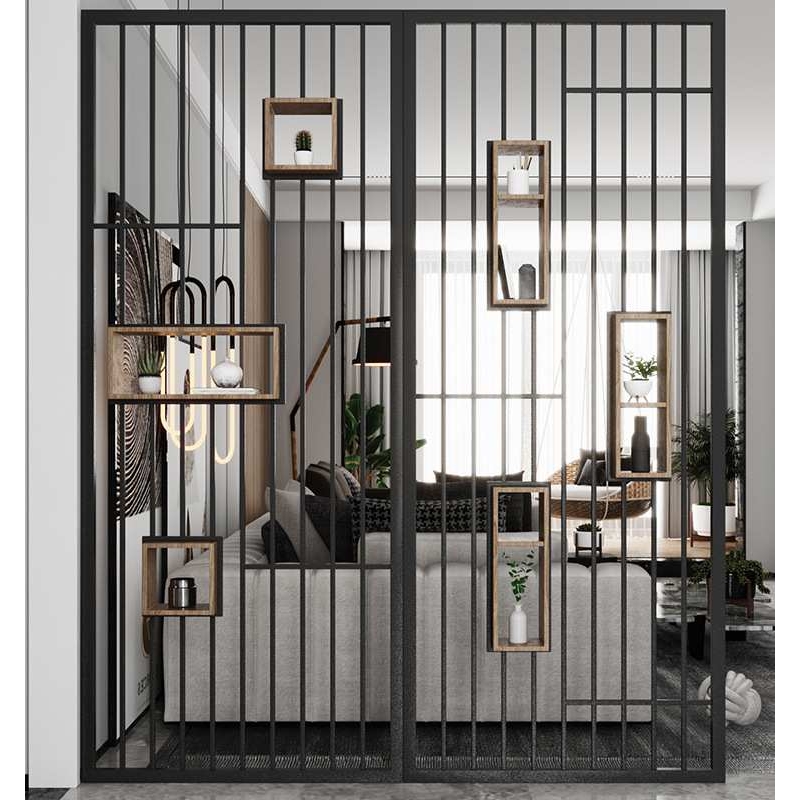 办公室铁艺镂空隔断装饰架现代小户型客厅玄关屏风样板间装饰屏风