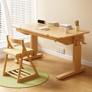德国Coxida儿童学习桌山毛榉家用书桌纯实木小学生写字桌椅套装