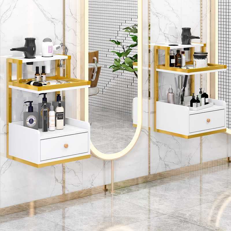 ?壁挂式理发店工具柜发廊工具台美发店挂墙置物抽屉式剪发柜