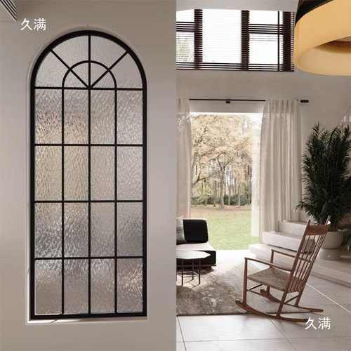 法式复古玻璃屏风客厅奶油风铁艺隔断假窗户玄关遮挡装饰创意拱门